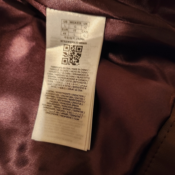 Women's Large Guess Marque Brown Faux-Leather Belted Jacket - Picture 5 of 7